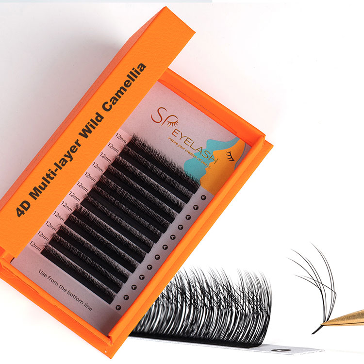 Multi-layer 4D Camellia Camellia Wispy Lashes Extensions