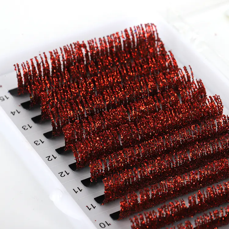 Ekstensi Lash Glitter Merah